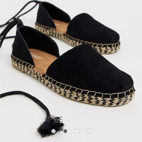 TOMS | Black Katalina Suede Lace Up Espadrilles *New in Box* - Picture 2 of 14